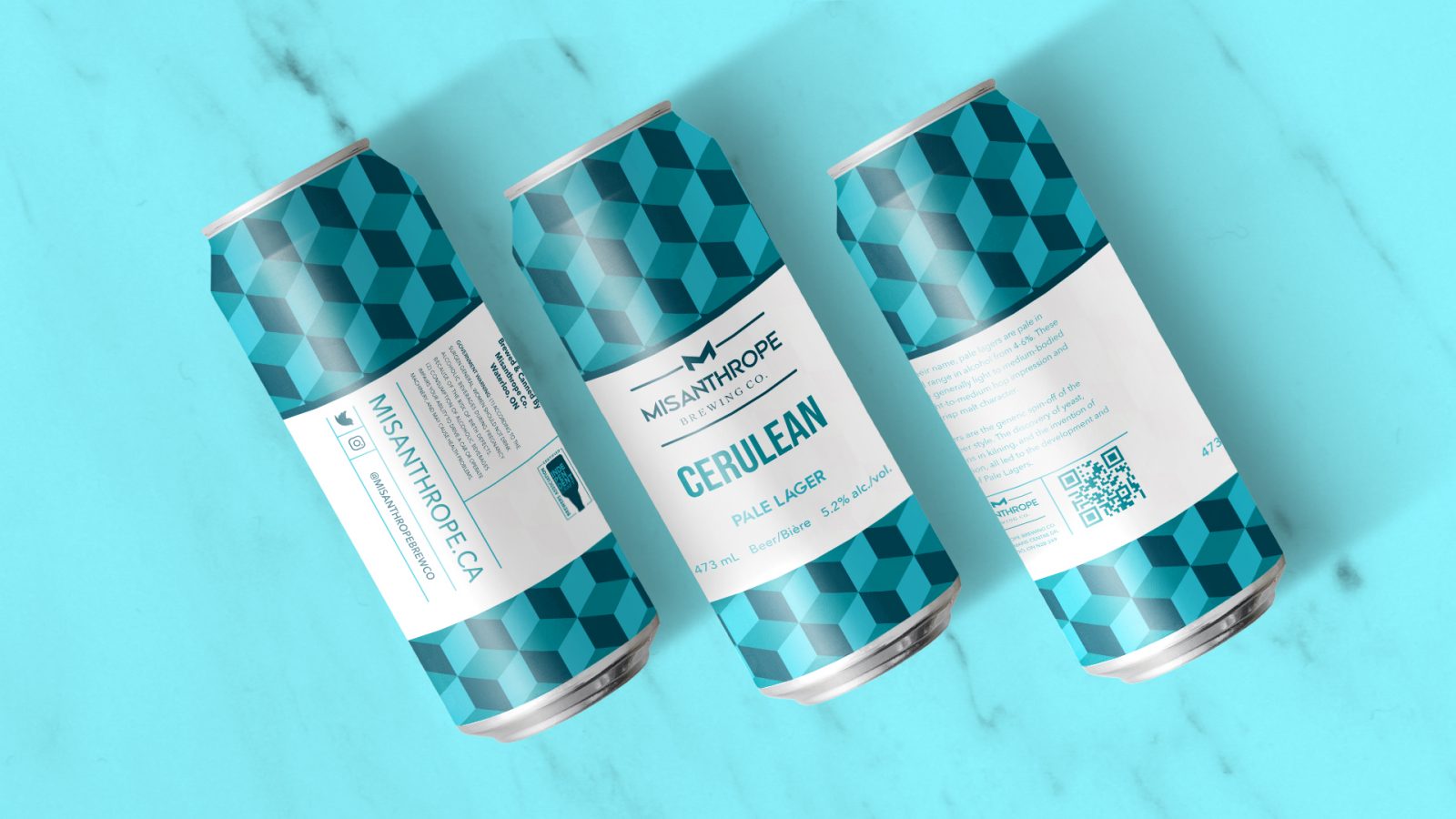 Cerulean is Misanthrope's flagship beer. The image shows the 360 degree design of the label.