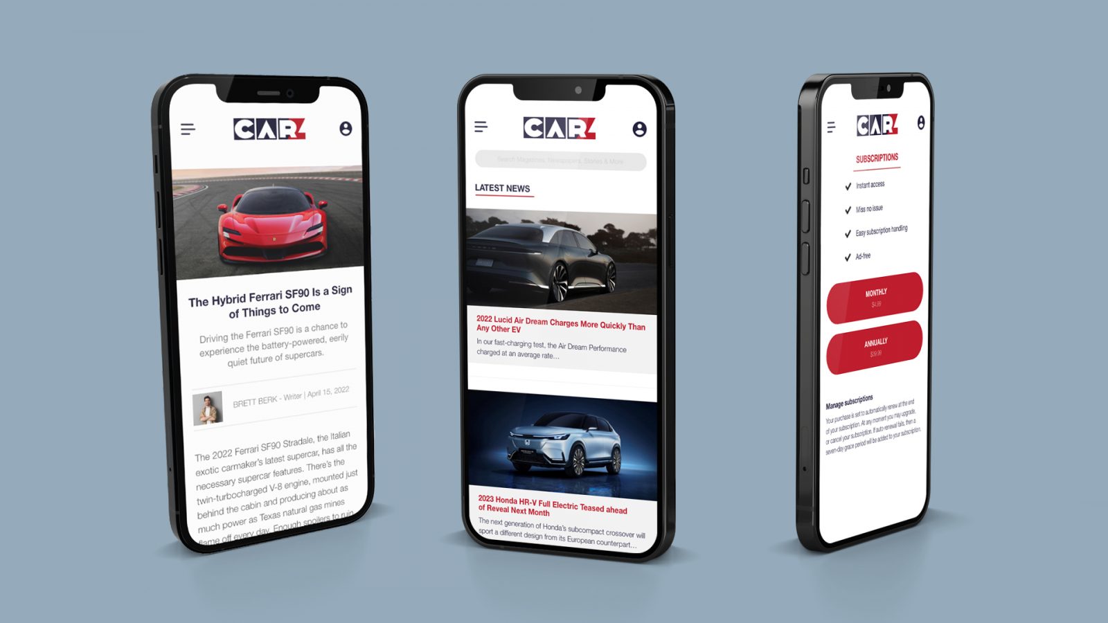 CARZ mobile app with a beautiful, simple and easy to use design to provide impressive car information.