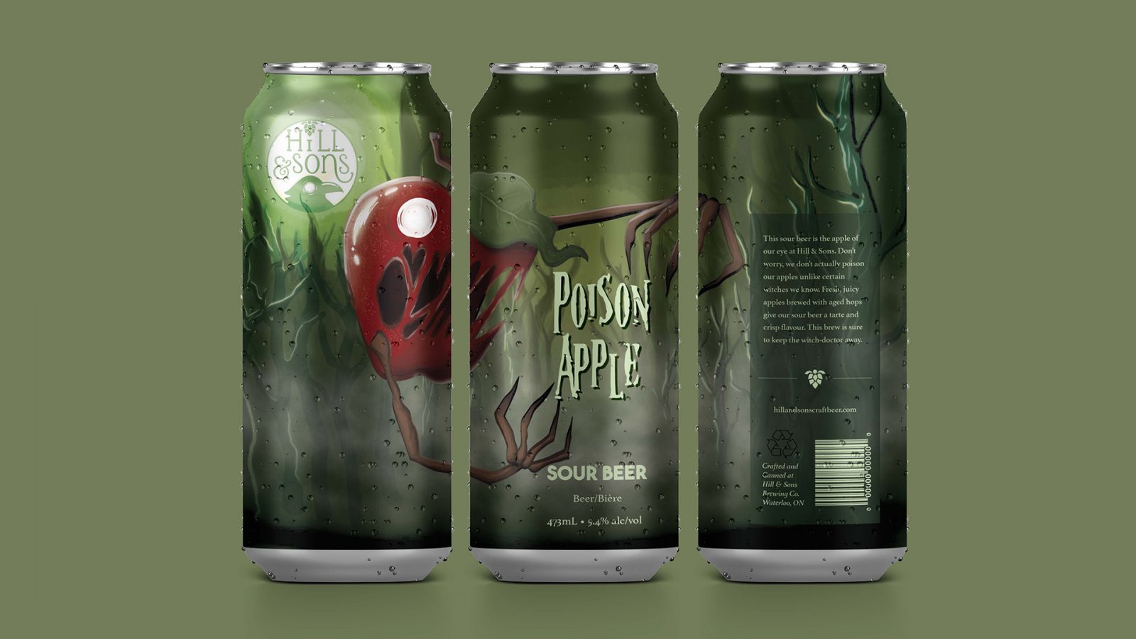 Hill and Sons beer can: Poison Apple flavour.