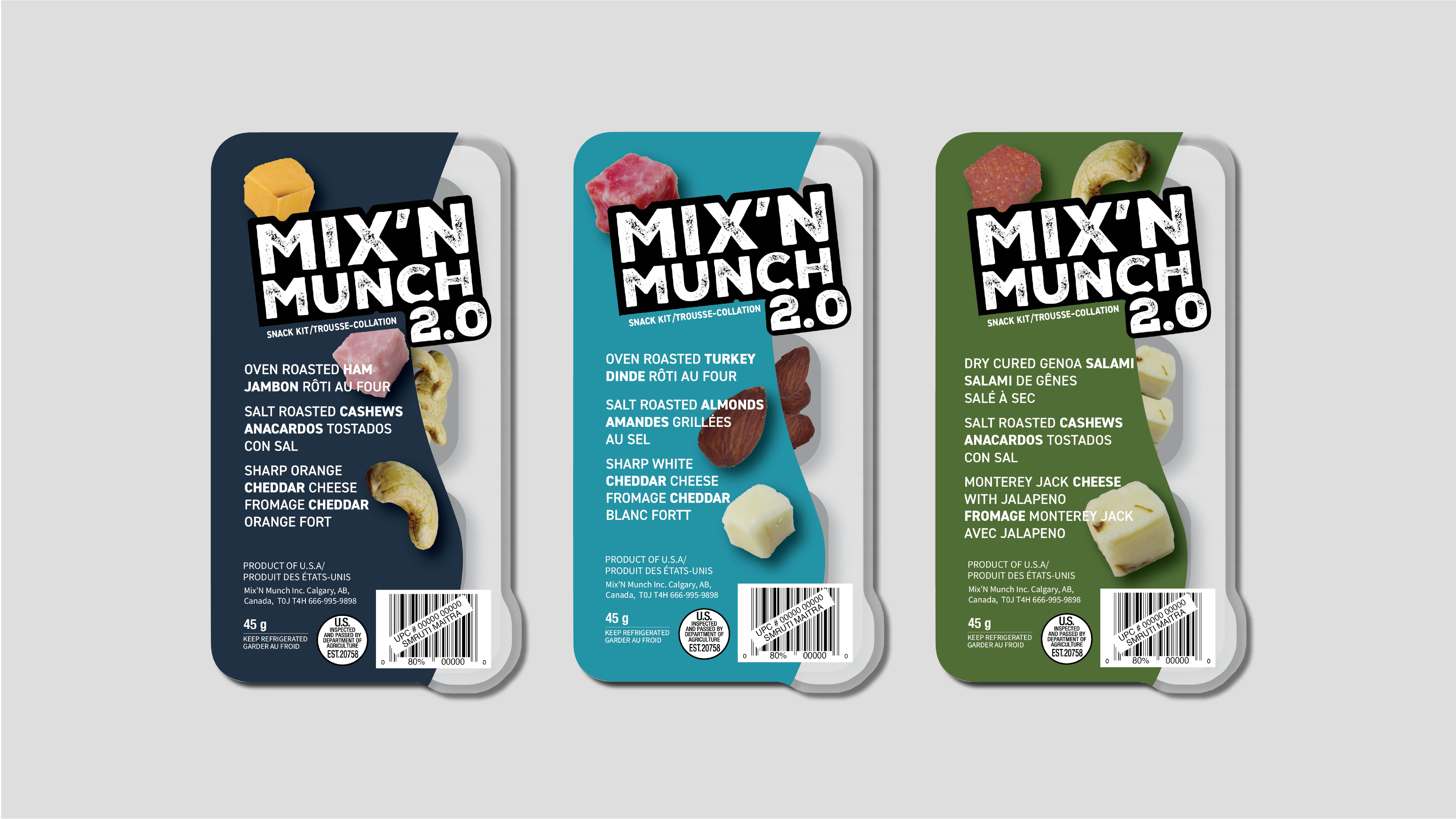 Mix’N Munch 2.0 is a secondary version of the snacking company. It offers multiple flavours with a variety of cheeses and meats for a well-rounded mix.